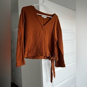 Madewell top, long sleeve, rust colored, size small